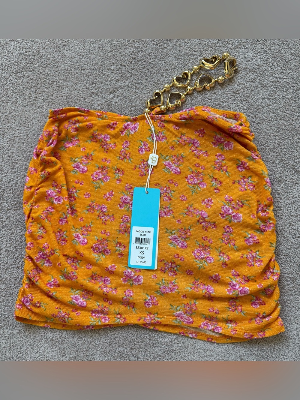 Beach Bunny - SADDIE MINI SKIRT - ORANGE DITSY FLORAL
